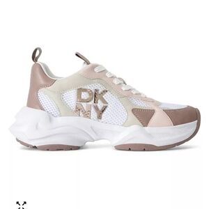 DKNY Women's Pink and White Chunky Sneaker Size 7